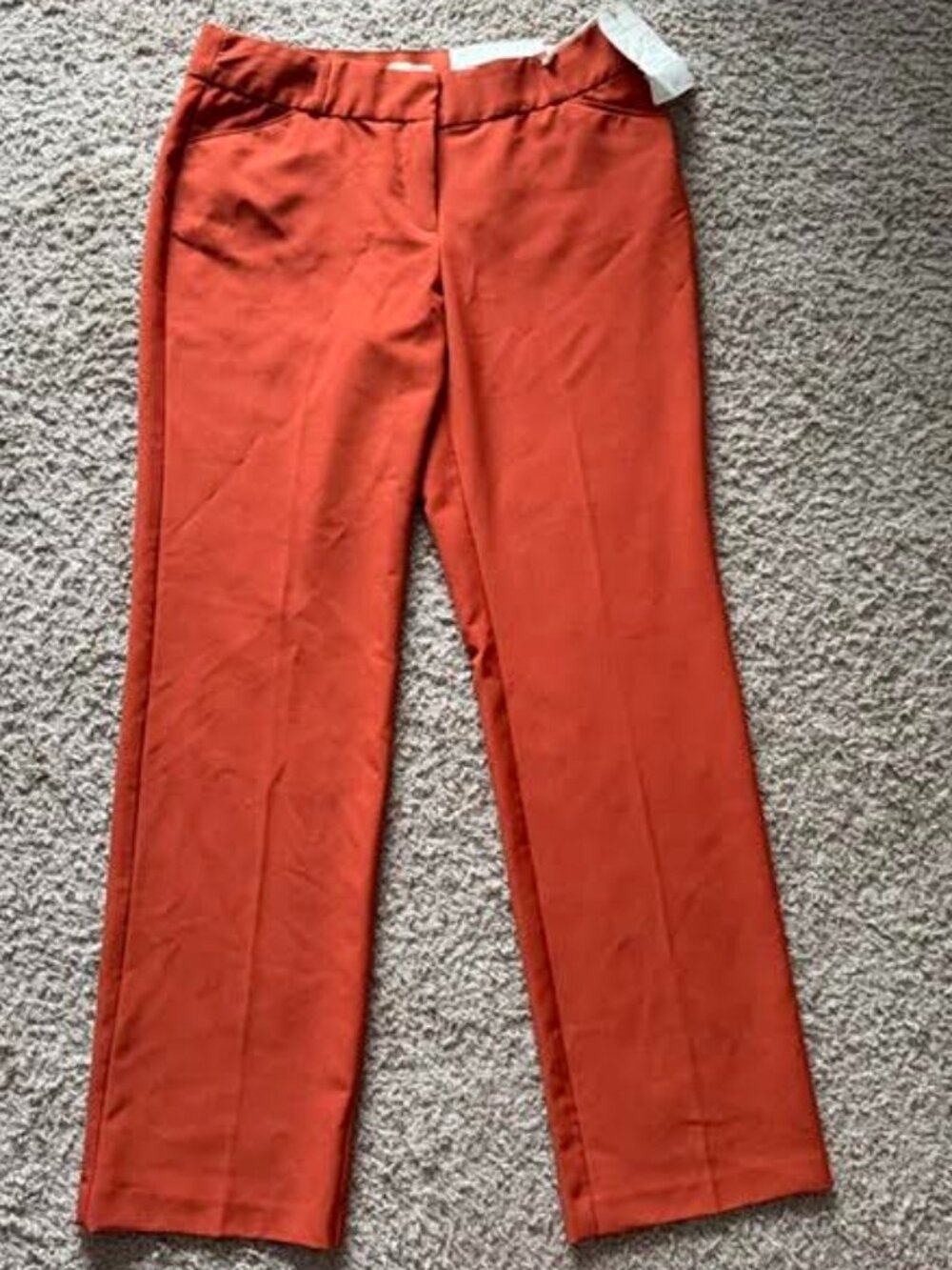 Cato Women's Curvy Fit Straight-Leg Stretch Pants – Rusted Orange – Size 8 – NWT
